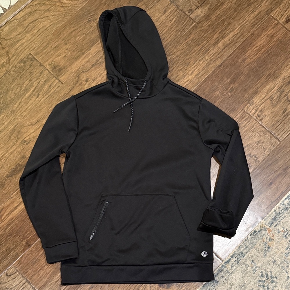 Men's Black Hoodie with Zipper Pocket
